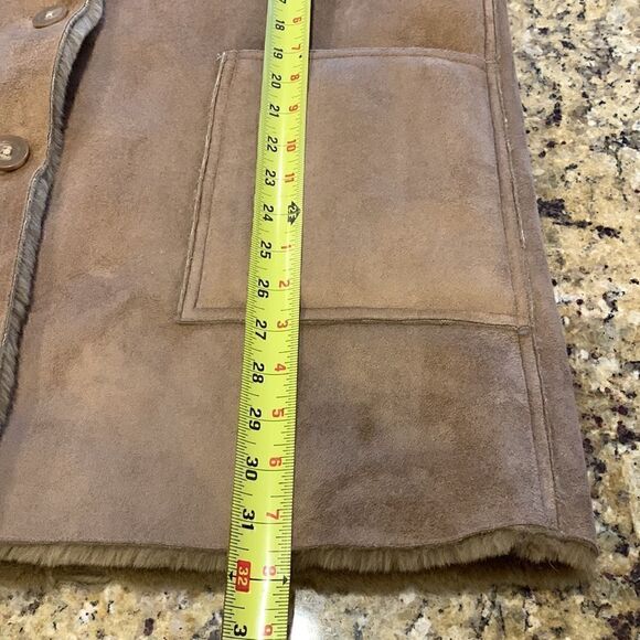 Brown Fur Coat Faux Suede Shearling Jacket women’s XL Penny Lane Y2K vintage - Picture 6 of 8